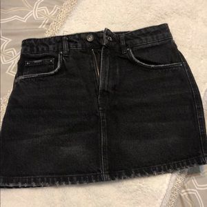 Zara TRF denim mini skirt.